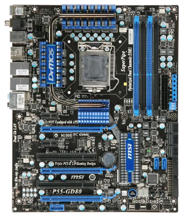 Ремонт материнских плат  MSI P55-GD80 в Новосибирске